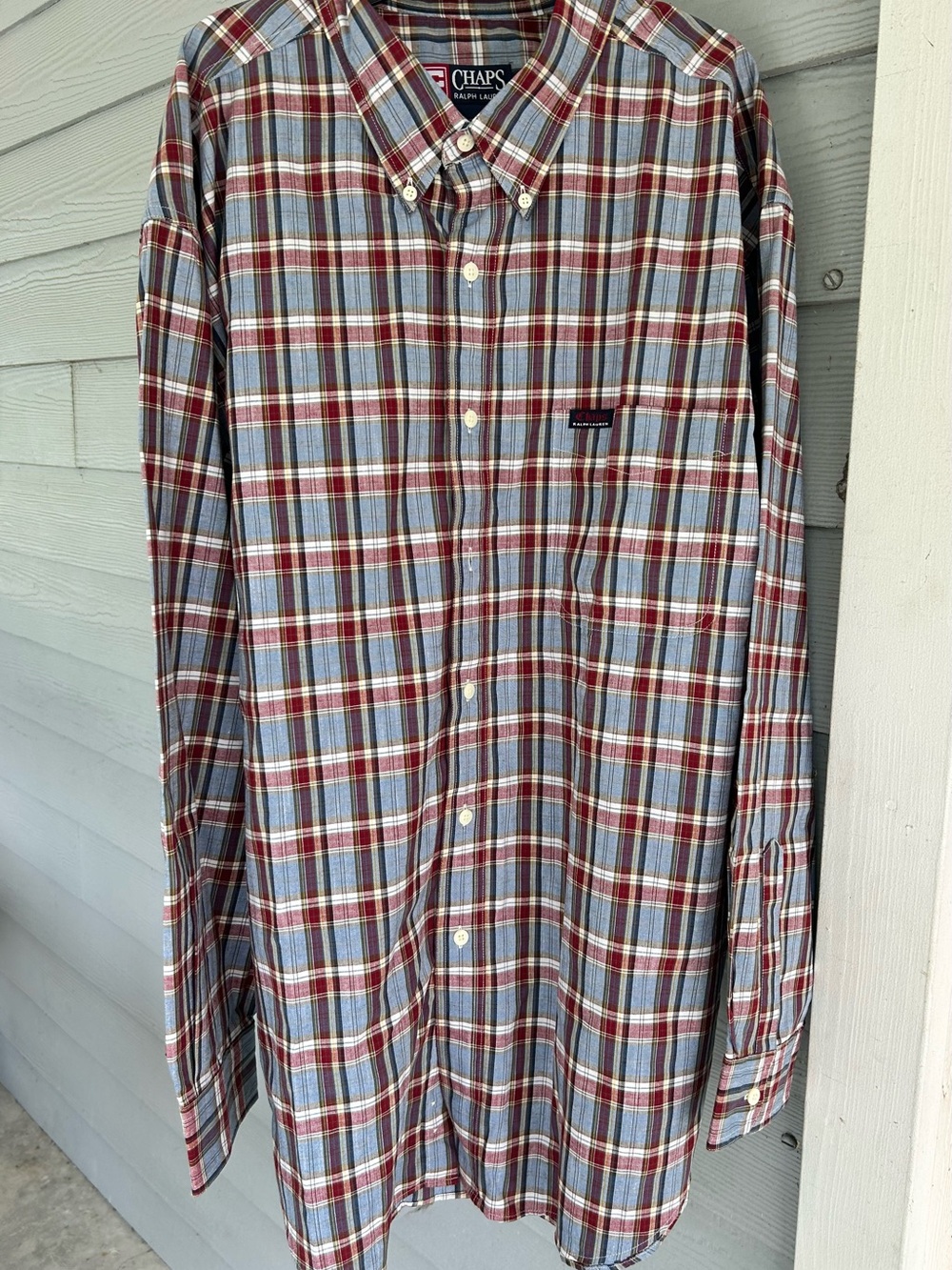 Chaps Ralph Lauren Plaid Shirt Men’s XL Long Sleeve Button Front Classic Fit